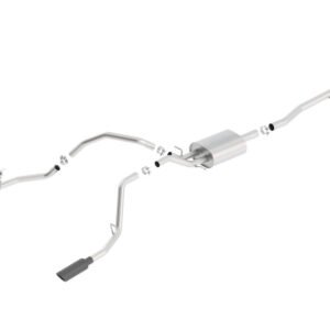 Borla 14 Silv/Sierra C/B Exh ATAK 1500 5.3L V8 AT/MT 2&4WD Ext Cab (78.7) WB - Black Chrome