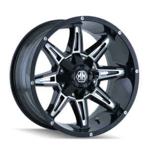 Mayhem 8090 Rampage 17x9 / 6x135 BP / 18mm Offset / 106mm Hub Black w/ Milled Spokes Wheel