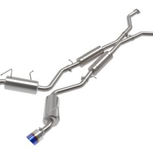 aFe Takeda 09-20 Nissan 370z 2-1/2 IN 304 Stainless Steel Cat-Back Exhaust System w/ Blue Flame Tip