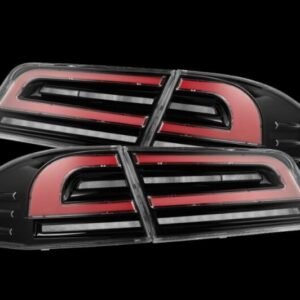 AlphaRex 12-21 Tesla Model S LUXX-Series LED Tail Lights - Black/Red