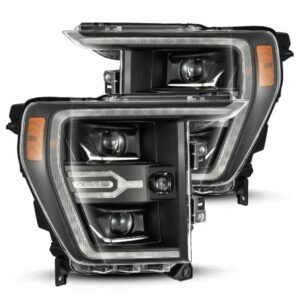 AlphaRex 21-22 Ford F150 Luxx-Series Projector Headlights Black w/Activ Light/Seq Signal