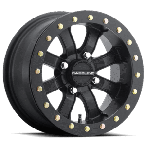 Raceline A71B Mamba 14x10in / 4x156 BP / 5+5 0mm Offset / 132.5mm Bore - Satin Black Beadlock Wheel