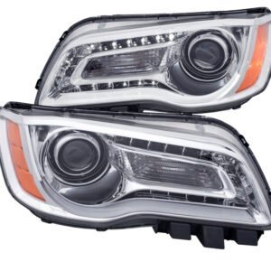ANZO 2011-2014 Chrysler 300 Projector Headlights w/ Plank Style Design Chrome