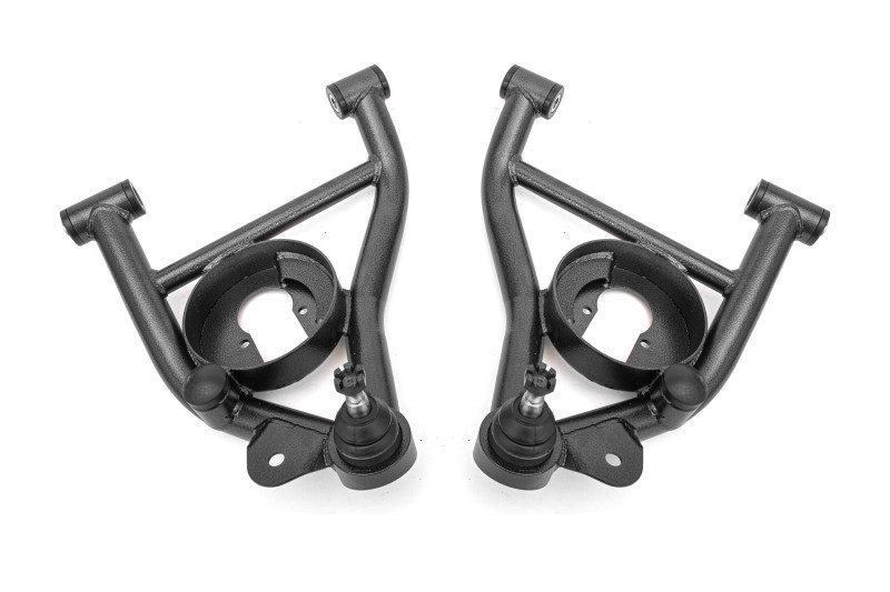 BMR 82-92 F-Body A-arms Lower DOM, Non-adj Delrin Bushings Spring Pocket - Black Hammertone