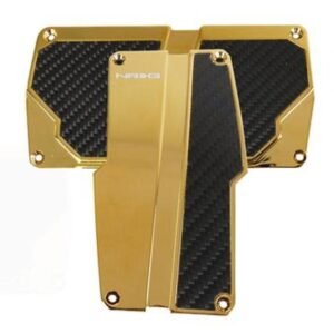 NRG Brushed Aluminum Sport Pedal A/T - Chrome Gold w/Black Carbon