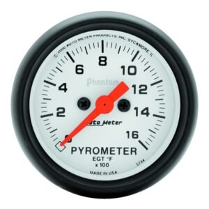 Autometer Phantom 52mm 1600 Deg F Electronic EGT Gauge Kit