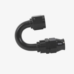 Aeromotive PTFE Hose End - AN-08 - 180 Deg - Black Anodized