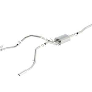 Borla 14 Silv/Sierra 1500 C/B S-Type Exh/2.75in Into Dual 2.25in Out 4in Tip Split Rear Exit