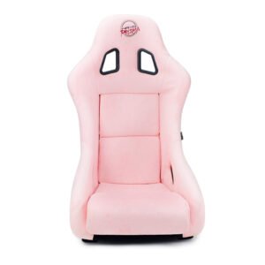 NRG FRP Bucket Seat Prisma Edition w/ Pearlized Back and Pink Alcantara (Medium)