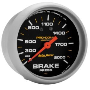 AutoMeter Gauge Brake Press 2-5/8in. 2000PSI Liquid Filled Mech Pro-Comp
