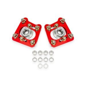 BMR 94-04 Ford Mustang Steel Caster Camber Plates - Red