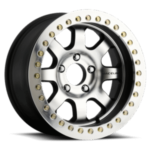 Raceline RT260 Avenger 17x8.5in/6x135 BP/-32mm Offset/87.1mm Bore - Black & Machined Beadlock Wheel