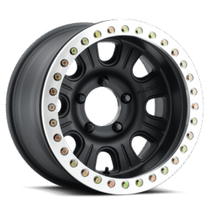 Raceline RT231 Monster 17x8.5in/5x127 BP/0mm Offset/83.82mm Bore - Black & MACH. Ring Beadlock Wheel