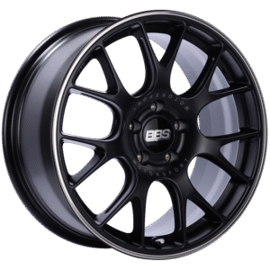 BBS CH-R 18x8.5 5x112 ET38 Satin Black Polished Rim Protector Wheel -82mm PFS/Clip Required