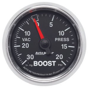 Autometer GS 52mm 30 in Hg/20 psi Mechanical Vacuum/Boost Gauge