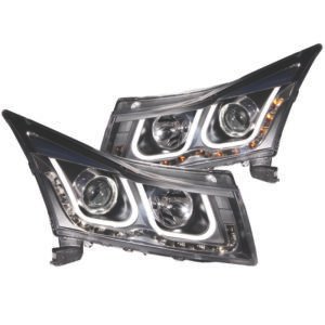 ANZO 2011-2015 Chevrolet Cruze Projector Headlights w/ U-Bar Black