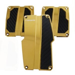 NRG Brushed Aluminum Sport Pedal M/T - Chrome Gold w/Black Carbon