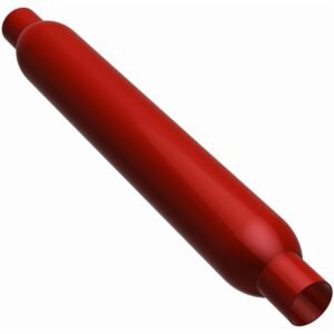 MagnaFlow Muffler Red Pack Series Glasspack 4in Rd 18in Body Length 3in/3in Inlet/Outlet