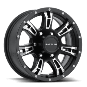 Raceline 840 Arsenal 16x6in / 8x165.1 BP / 0mm Offset / 4.90mm Bore - Black & Machined Wheel