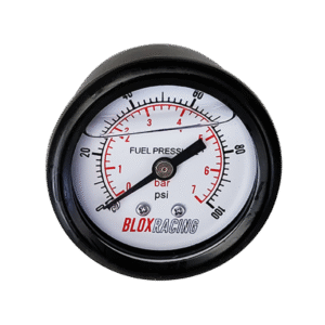 BLOX Racing Liquid-Filled Fuel Pressure Gauge 0-100psi (White Face)