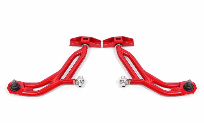 BMR 10-14 Ford Mustang Adj. Lower A-Arms w/ Delrin/Rod End / 19mm Tall Ball Joint - Red