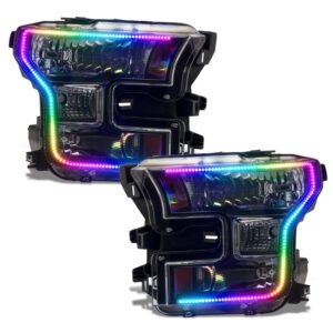 Oracle 15-17 Ford F-150 Dynamic RGB+A Pre-Assembled Headlights Halogen - Blk Edition -