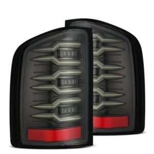 AlphaRex 07-13 Chevrolet Silverado 1500 (Ex. Hybrid Models) LUXX-Series LED Tail Lights Alpha-Black