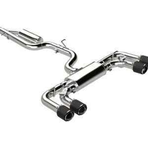 MBRP 2022 Volkswagen Golf R MK8 T304 Stainless Steel 3in Cat-Back, Quad Rear Exit- Carbon Fiber Tip