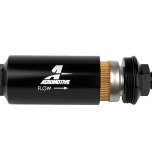 Aeromotive In-Line Filter - (AN -8 Male) 10 Micron Fabric Element Bright Dip Black Finish