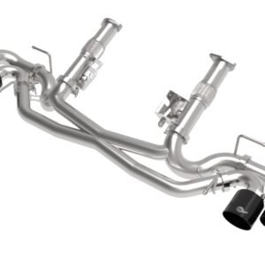 aFe MACH Force-Xp 3in to 2-1/2in 304SS Cat-Back (No Muff.) 2020 Chevy Corvette (C8) 6.2L - Black Tip