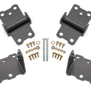 BMR 78-87 G-Body Motor Mount Kit Upper & Lower Solid - Black Hammertone