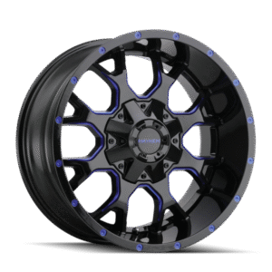 Mayhem 8015 Warrior 20x9 / 6x135 BP / 0mm Offset / 106mm Hub Black w/ Prism Blue Wheel