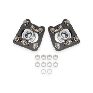 BMR 94-04 Ford Mustang Steel Caster Camber Plates - Black Hammertone