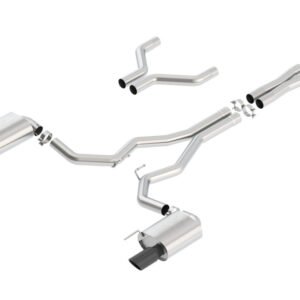 Borla Atak Cat-Back 15-17 Ford Mustang GT 5.0L V8 MT/AT 3in pipe 4in Black Chrome Tips
