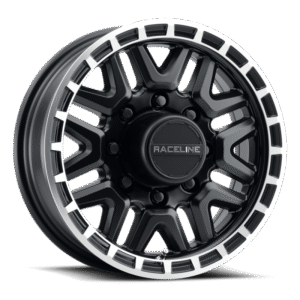 Raceline 953BM Krank 16x6in / 8x165.1 BP / 0mm Offset / 4.90mm Bore - Black & Machined Wheel