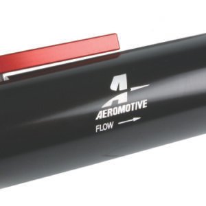 Aeromotive In-Line AN-12 Filter w/Shutoff Valve 100 Micron SS Element - Black Anodize Finish