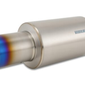 Vibrant Titanium Muffler w/Straight Cut Burnt Tip 4in Inlet / 4in Outlet