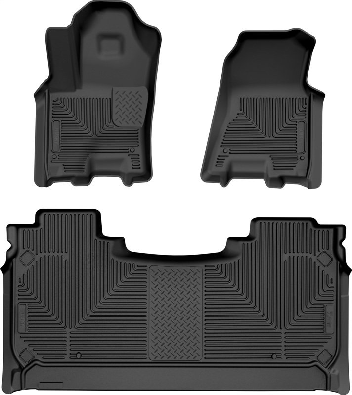 Husky Liners 2025 RAM 1500 CC Weatherbeater Front & 2nd Seat Floorliner (3pc Set) - Blk