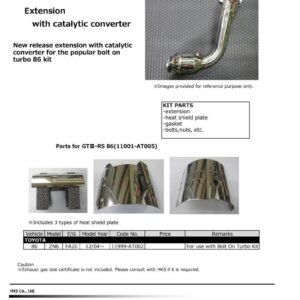 HKS 12-19 Subaru BRZ/Scion FR-S/Toyota 86 Extension Kit w/ Catalytic Converter