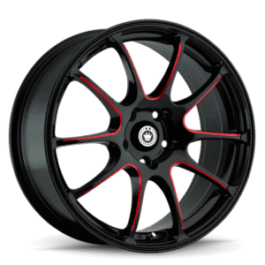Konig Illusion 17x7 5x114.3 ET40 Black/Ball Cut Red