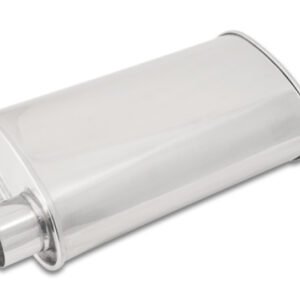 Vibrant StreetPower Oval Muffler 5in x 9in x 15in - 2.5in inlet/outlet (Offset-Offset Same Side)