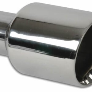 Vibrant 2.50in Inlet I.D. 3.50in Outlet O.D. Round Stainless Steel Tip (Double Wall Angle Cut)