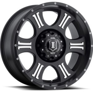 ICON Shield 20x9 8x180 12mm Offset 5.5in BS 125.2mm Bore Satin Black/Machined Wheel