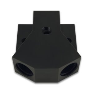 Vibrant Billet Aluminum Y-Block Fitting with 1/8in NPT Port -10AN x Dual -8AN ORB
