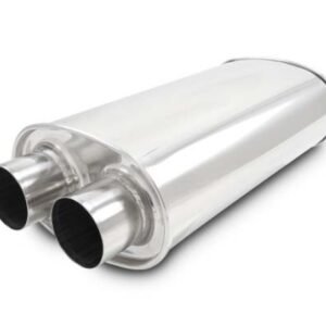 Vibrant Universal Streetpower 3in Stainless Steel Dual In-Out Oval Muffler
