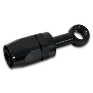 Vibrant -10AN Banjo Hose End Fitting for use with M14 or 9/16in Banjo Bolt - Aluminum Black