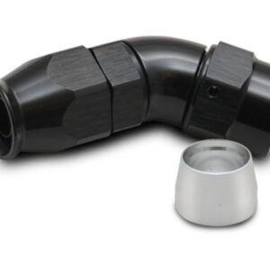 Vibrant 45 Degree One Piece Hose End for PTFE Lined Hose Size -8AN