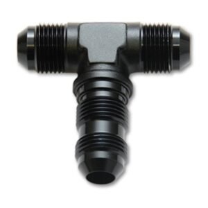 Vibrant -12AN Bulkhead Adapter Tee Fitting - Anodized Black Only