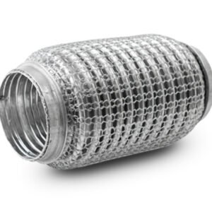 Vibrant SS Flex Coupling w/ Interlock Liner and Mesh Braid 2.25in Inlet/Outlet x 6in long