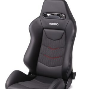 Recaro Speed V Passenger Seat - Black Leather/Red Suede Accent
